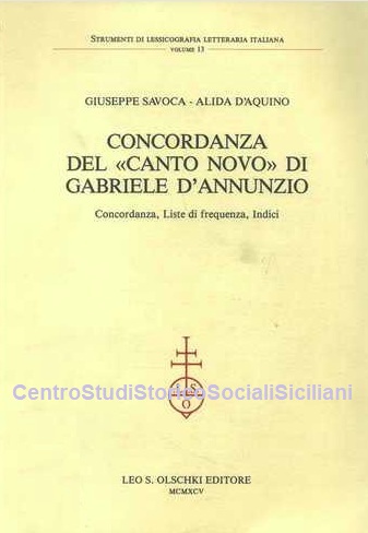 Concordanza del Canto Novo di Gabriele D'Annunzio