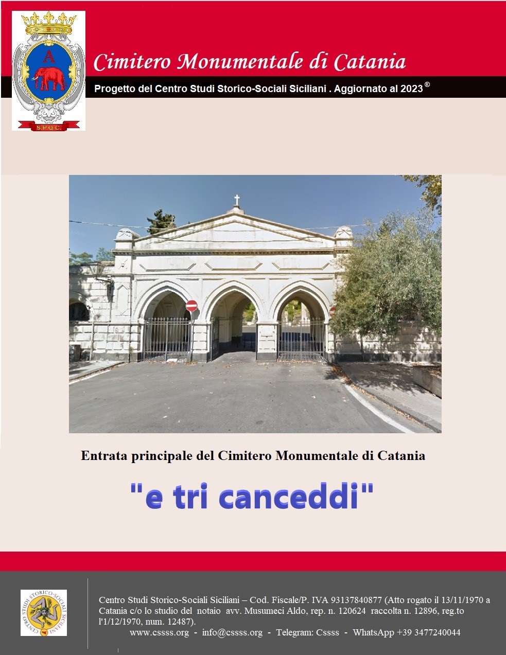 Copertina Progetto Cimiteri Monumentali