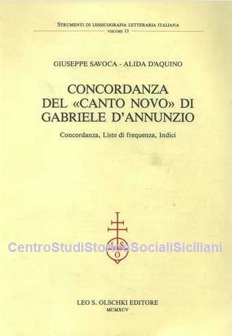 Concordanza del Canto Novo di Gabriele D'Annunzio